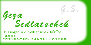 geza sedlatschek business card